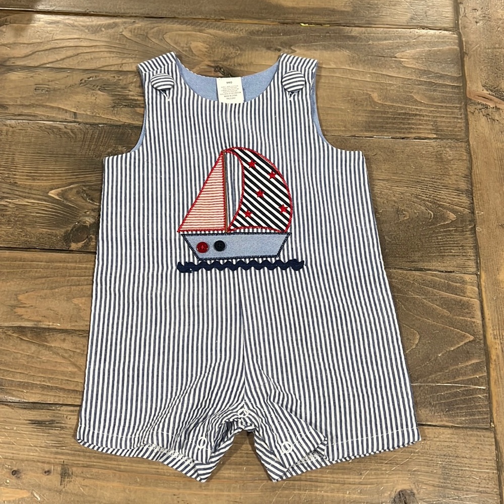 9 month sailboat romper.